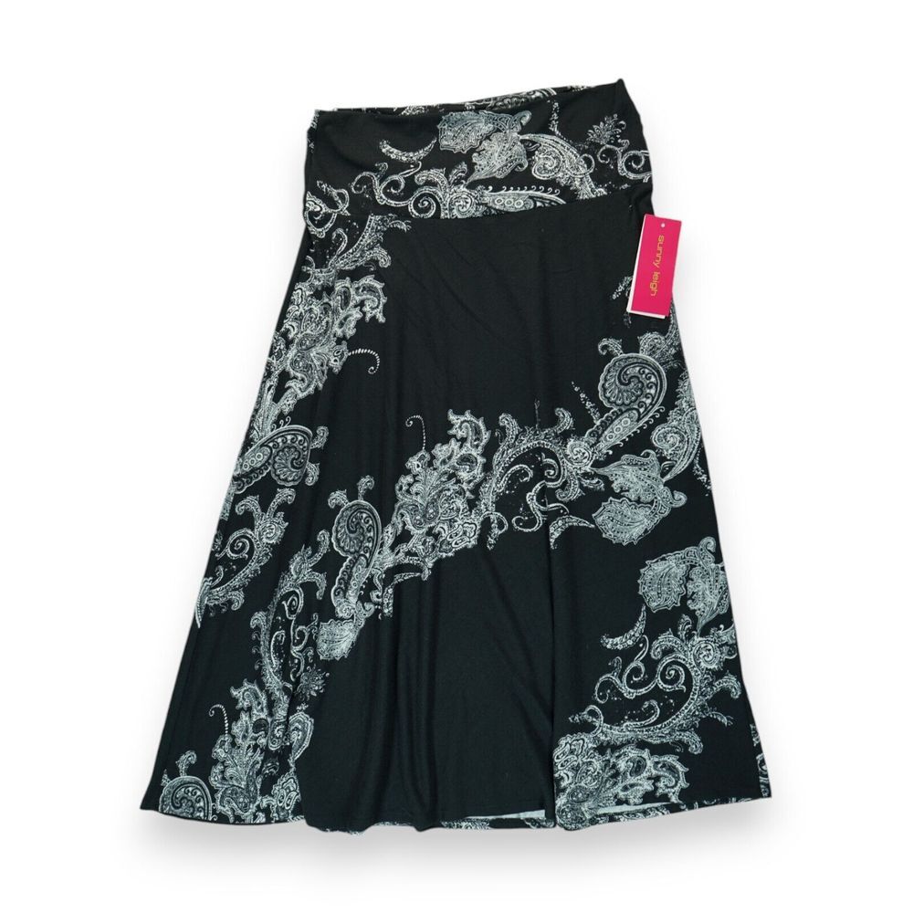 NWT Sunny Leigh Maxi Skirt Floral Pattern Size XL Made in USA MSRP $69